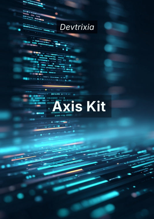 Technical or digital-themed product with 'Devtrixia' and 'Axis Kit' text on a dark background.