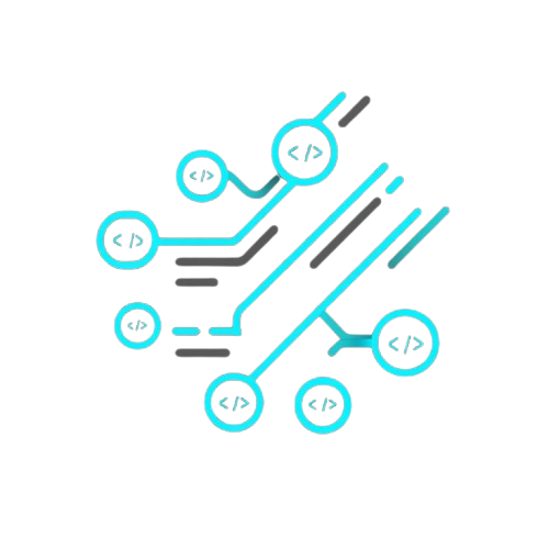 Diagram with interconnected circles and lines on a white background